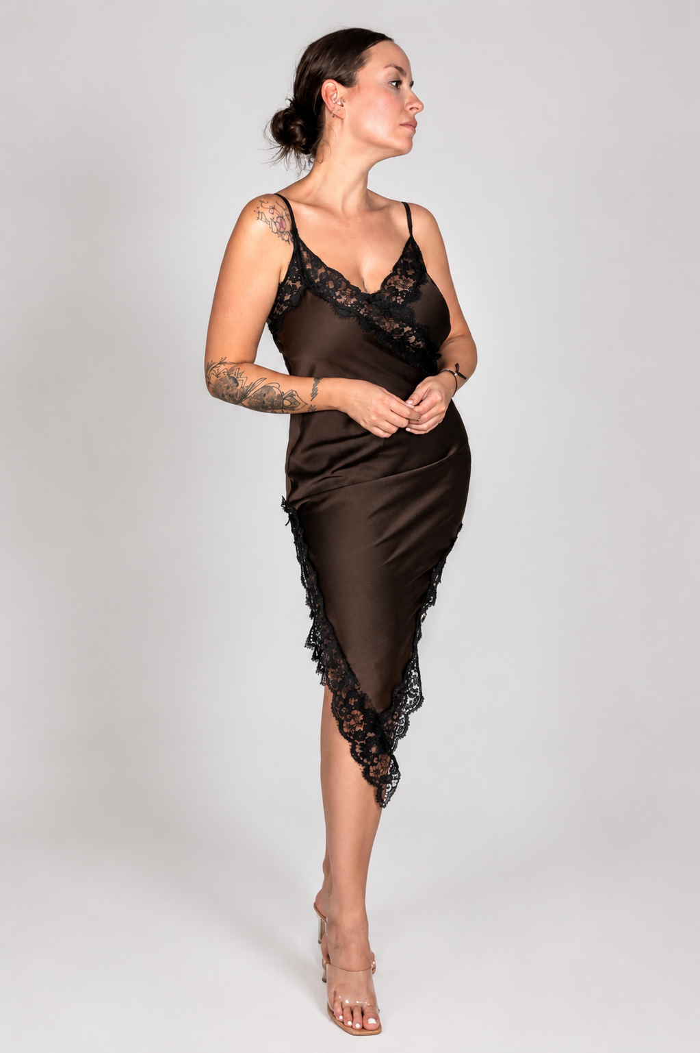 Vestido Raso Encaje